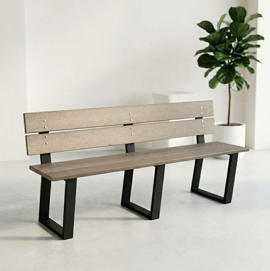 Banc de parc industriel durable Écoplast en composite Québec
